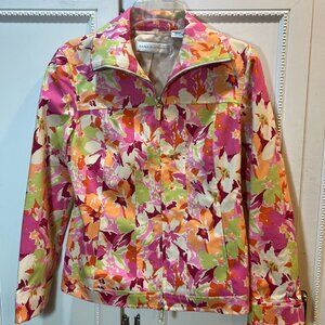 Dana Buchman Floral Lined Jacket Size 2